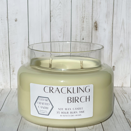 Cedar Crafted Candle Crackling Birch Soy Wax 10 oz Candle